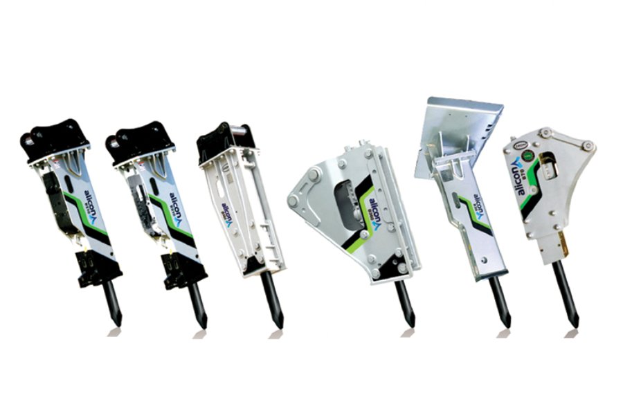 Hydraulic breakers and hammers for demolition and construction, supplied by United Motors & Heavy Equipment Co. LLC.