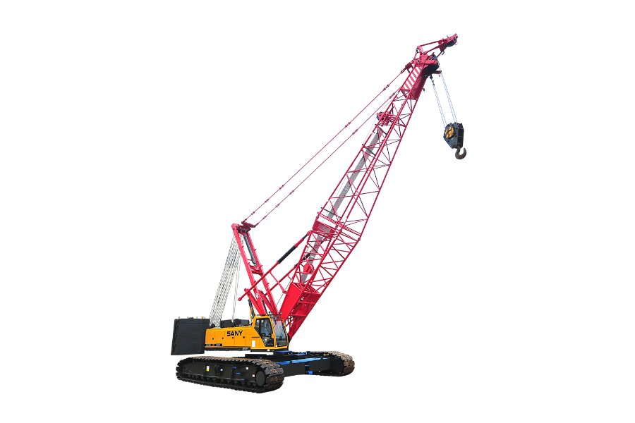 Crawler cranes for heavy lifting and construction, supplied by United Motors & Heavy Equipment Co. LLC.