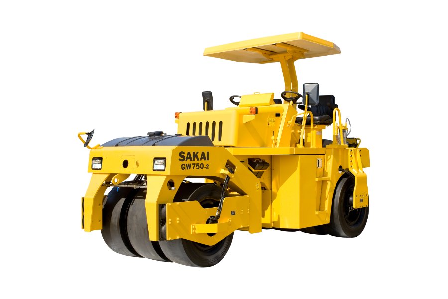 Pneumatic tyre roller offering excellent compaction performance for road construction and paving with multiple tires for enhanced stability and traction.