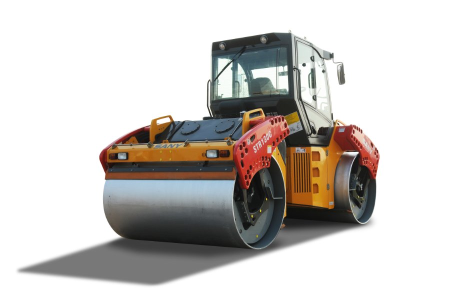 SANY STR Tandem Drum Roller, designed for versatile compaction tasks with dual vibration and 70° operator visibility