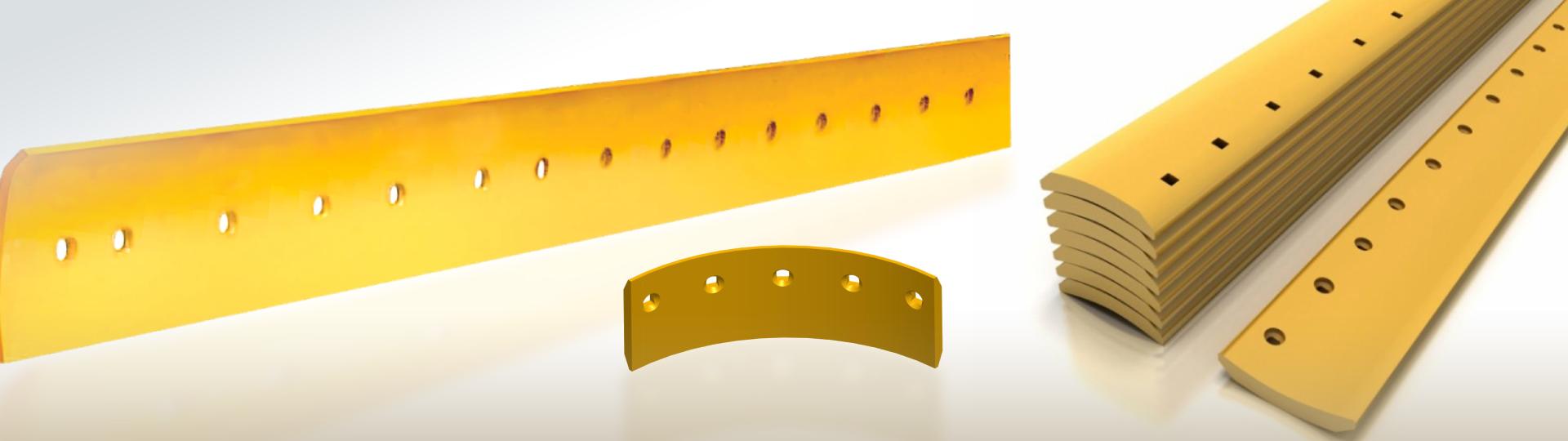 Grader Blades, Cutting Edges, and End Bits by United Motors - Durable steel profiles and components for excavators, loaders, dozers, and heavy machinery in UAE.