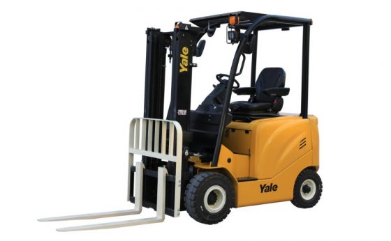 Yale 4-wheel electric forklift providing reliable performance for light to heavy-duty applications, offering stability and energy efficiency for UAE warehouses and logistics