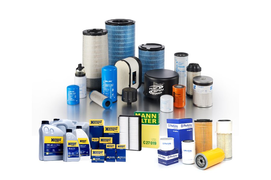 Filtration system parts for heavy equipment at United Motors & Heavy Equipment LLC.