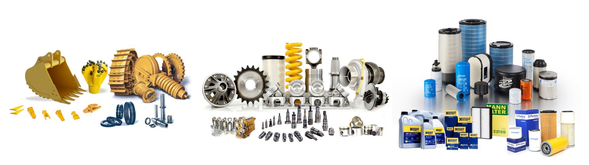 Parts banner showcasing United Motors & Heavy Equipment LLC's wide range of high-quality parts for heavy equipment and trucks.