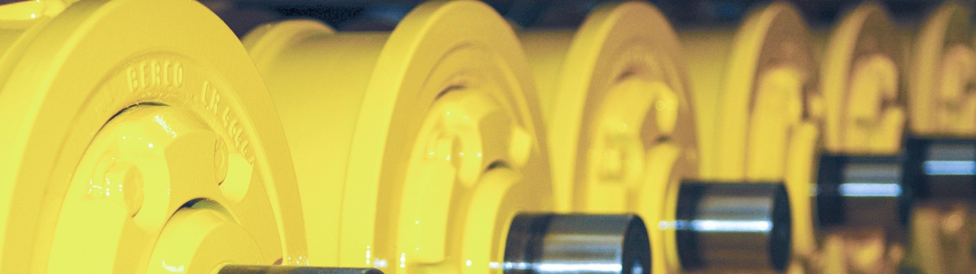 Track and carrier rollers designed for severe applications, engineered for durability with high-quality alloy steels, precise machining, and lifetime lubrication.