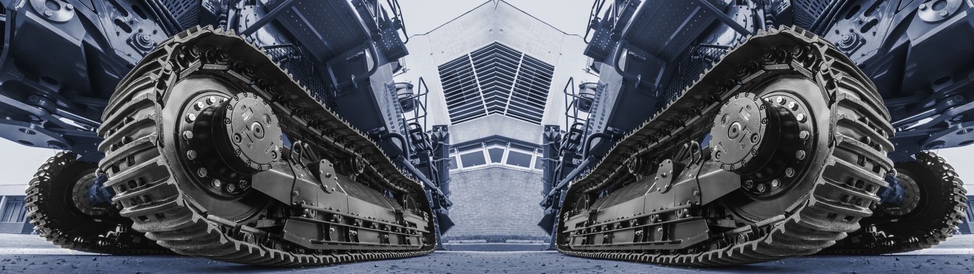Track Group components, including link assemblies, track shoes, pins, and bushings, offering excellent wear resistance, customization options, and compatibility with various machine models.