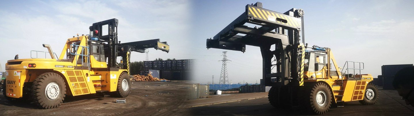 SANY heavy forklifts above 16 tons, with a capacity range of 18 to 25 tons, designed for high durability, easy servicing, and exceptional performance in demanding construction and industrial applications.