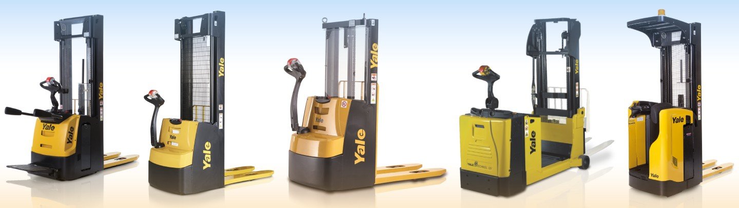 Yale pallet stackers offering high performance in compact spaces, providing a range of stacking solutions for efficient warehouse operations in the UAE