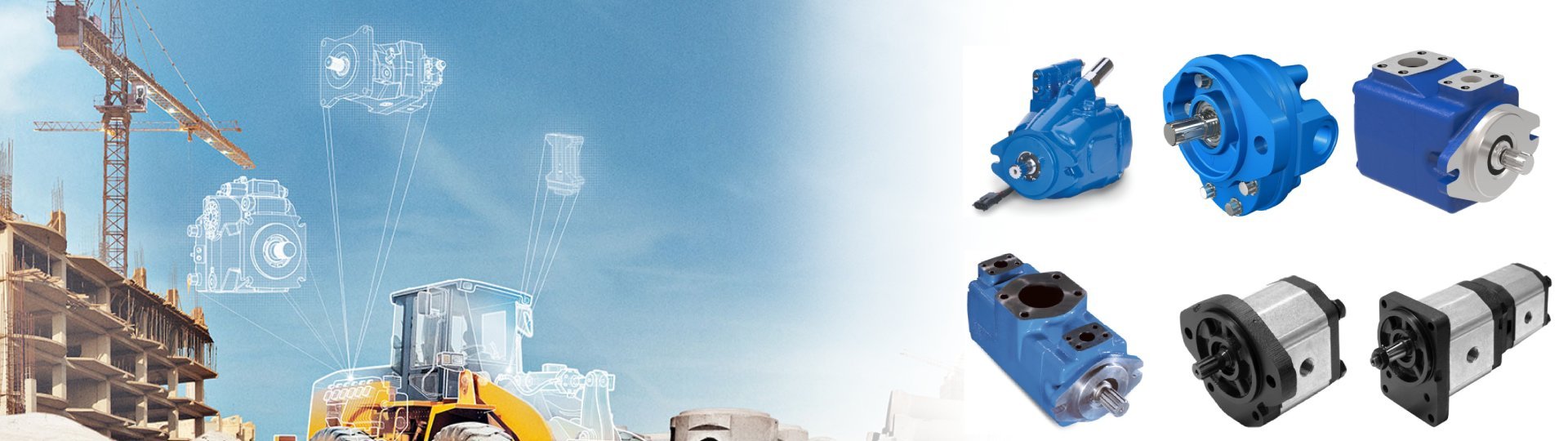 Mobile hydraulic solutions for Excavators, Backhoe loaders, and other heavy machinery with efficient pumps and motors for improved performance.