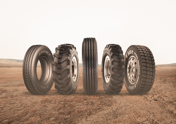Tyres for construction, mining, material handling, buses, trucks, flotation, and agriculture, offering durability and long-lasting performance.