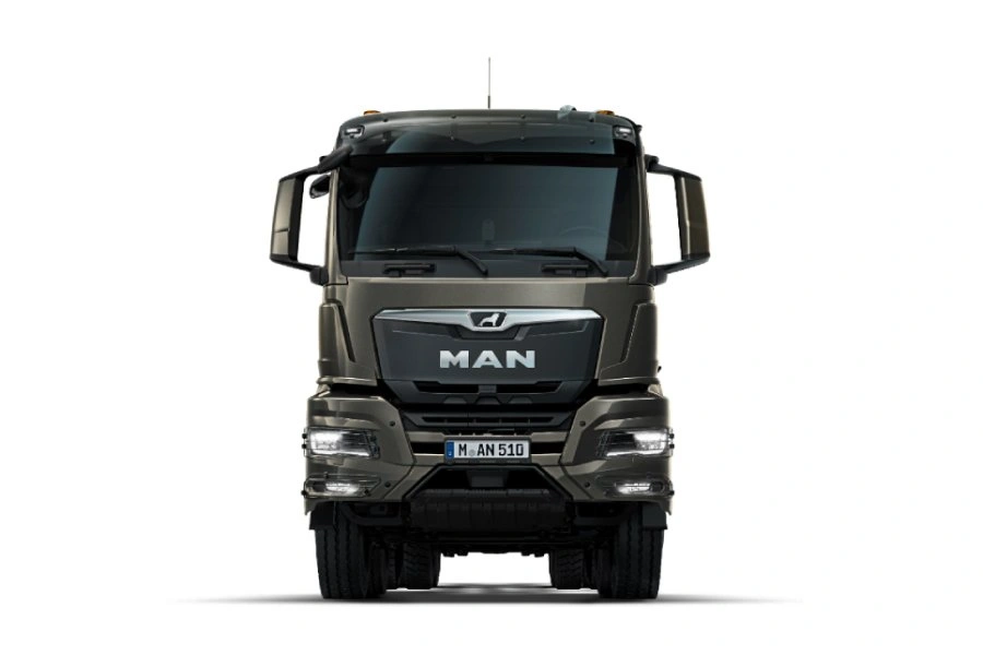 MAN TGS series heavy-duty truck in dynamic outdoor setting, built for construction and heavy cargo hauling with strong chassis and versatile configurations