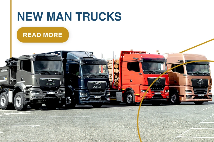 New MAN trucks for heavy-duty transport – Reliable, efficient vehicles for long-haul, construction, and distribution.
