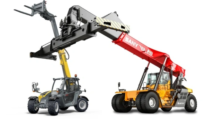 Port equipment for cargo handling and transportation – Cranes, forklifts, and other machinery for port operations.