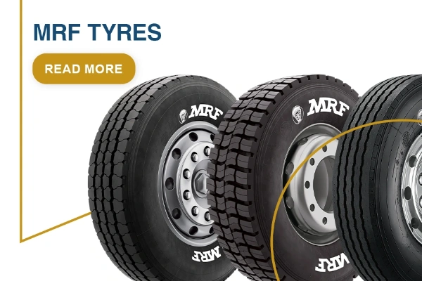 MRF tires for trucks and construction equipment – Durable, high-performance tires designed for tough work environments.