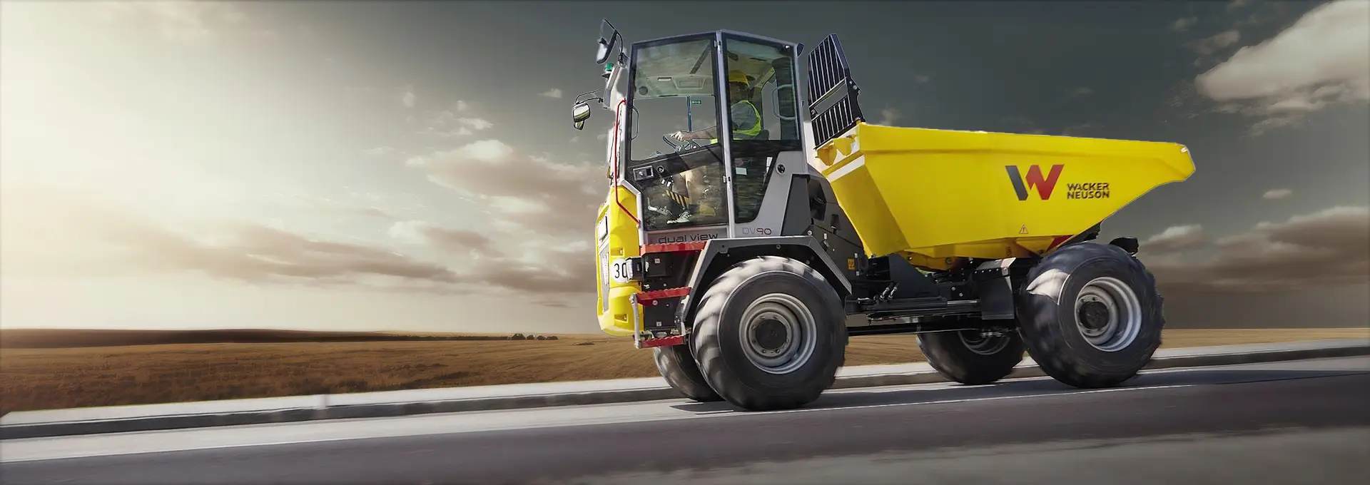 Wacker Neuson DV90 Dual View Dumper with high payload and safety cabin – available at United Motors & Heavy Equipment UAE.